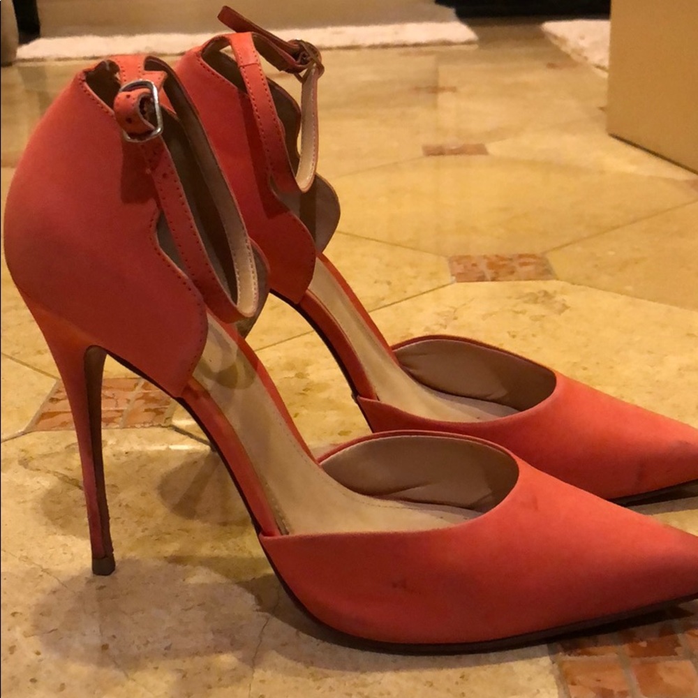 Schultz coral pumps with ankle strap